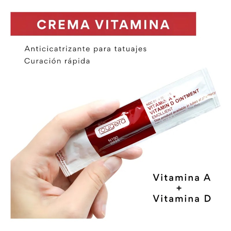 Crema Fougera Vitamina A, D Tatuaje Microblading 50 Pzs