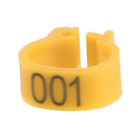 Pssopp Pack of 100 Pigeon Rings 8 mm Bird Dove Bands Pigeon Foot Rings Plastic Poultry Leg Rings for Poultry Birds (Yellow)
