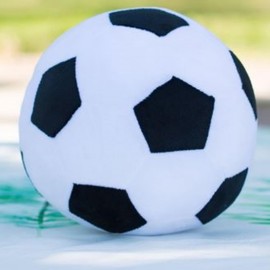 Soccer Plush Pillow,Cute Soccer Stuffed Animal for Sofa/Bedroom Decor, Sports Throw Pillow,Soccer Ball Plush Gift for Kids Boy 11 Inch Black and White