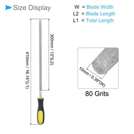 CoCud Diamond Coated Round File, 12 Inch 80 Grits, Diamond Hand Rasp with Non-Slip Handle - (Applications: for Grinding on Glass Stone Marble Rock Bone)