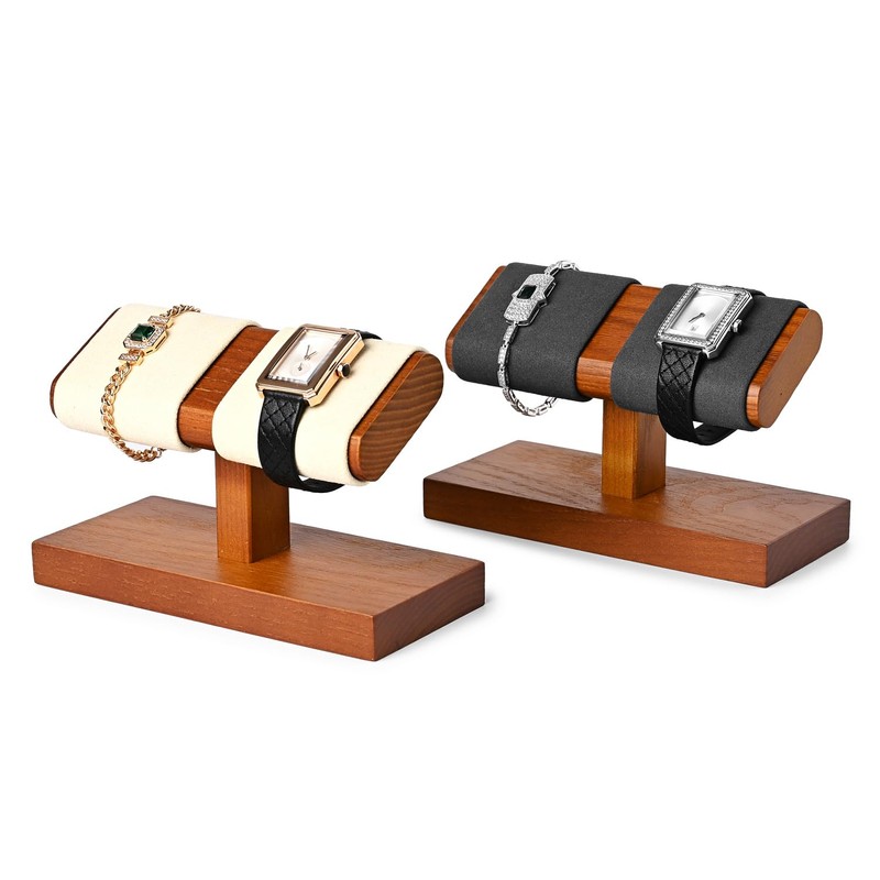 Oirlv SM21502 Wooden Watch Stand, For 2 Pieces, Display, Storage,
