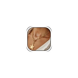 Your Always Charm Star Necklace Gold Chunky Star Necklace Gold Chain Statement Necklaces for Women Trendy Stocking Stuffers Christmas Gifts
