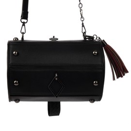 Heroes & Villains Harley Quinn Mad Love Black Barrel Handbag With Removable Shoulder Strap