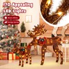 Tangkula 2-Piece Lighted Christmas Moose Family Set, Light-Up Reindeers with
