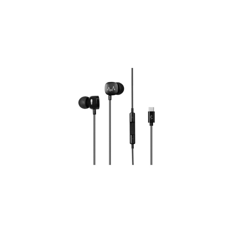 Wave Audio USB-C Corded Headphones, Black