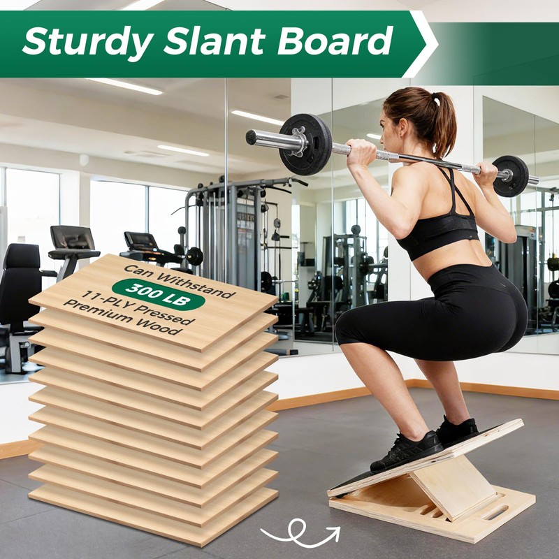 Slant Board for Calf Stretching, Wooden Slant Boards for Exercise,