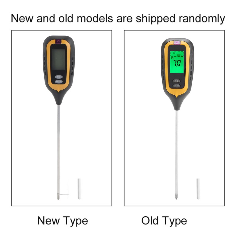 4 In 1 LCD Moisture Temperature Sunlight PH Tester Meter