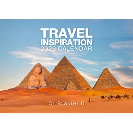 Travel Calendar 2026, Travel Inspiration Wall Calendar 2026. Large 12 Month, Month to View with Notes & Checklist Pages, UK Made by Our World