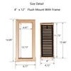 Hardwood White Oak Floor Register, Flush Mount with Frame, 4x12