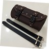 STOBAZA PU Leather Motorcycle Saddlebag Round Tool Storage Bag with