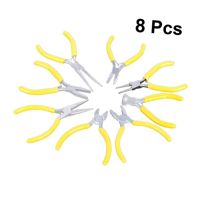 COHEALI 8Pcs Mini Pliers Steel Needle Nose Jewelry Repair Tools