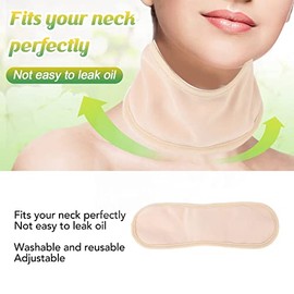 Envoltura de Aceite de Ricino para el Cuello, Compresa de Aceite de Ricino Reutilizable y Lavable para Nódulos Tiroideos y Ayuda para Dormir, Alivio d
