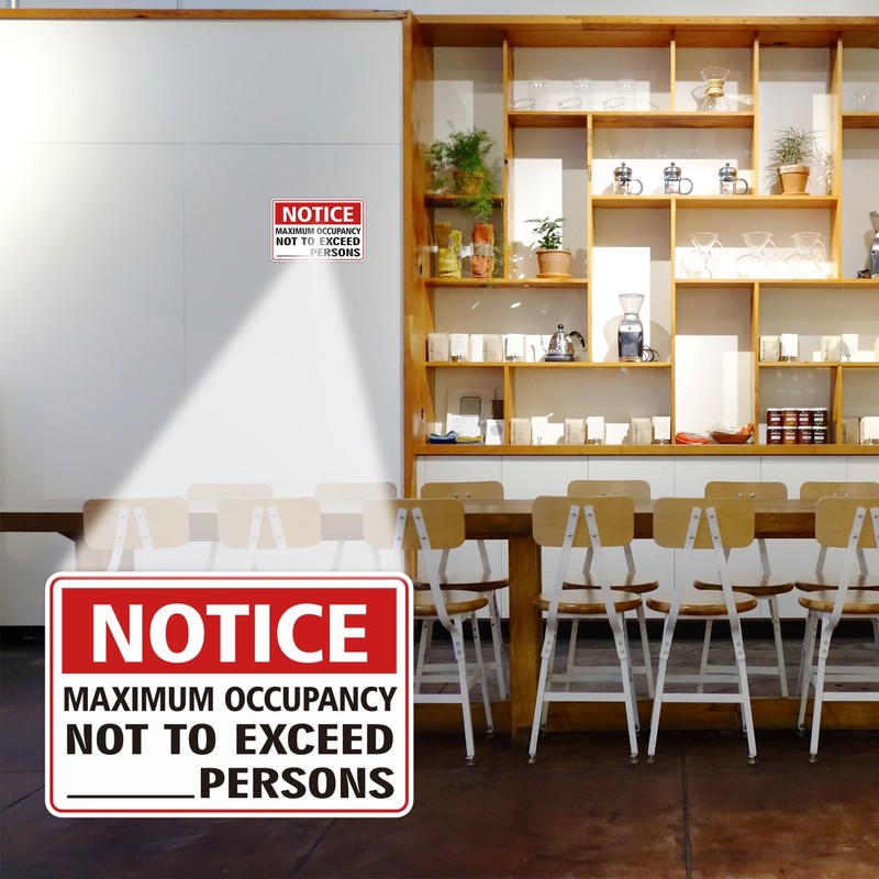 Sigicanage Maximum Occupancy Safety Sign, red, restaurant or Business (x