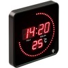 Lunartec Digital Wall Clock: Flat LED Radio Table and Wall