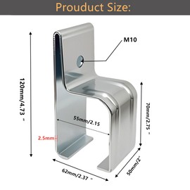 YOVXKAN Heavy Duty Box Rail Hanger Bracket with Bolts, Barn Door Hardware , Rail Mount Bracket for Exterior Barn Door (Silver，6 Pack