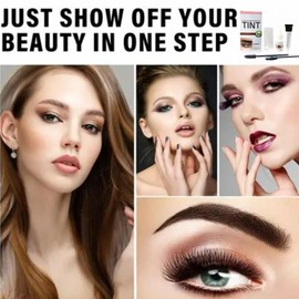 E-yebrow T-int Kit,Eyebrow Tint,Lash Lift and Tint Kit,Professional Eyebrow & Eyelash Dye, Long-Lasting 6 Weeks, Fast & Easy DIY Brow Dye for Natural,With All Tools(Black)