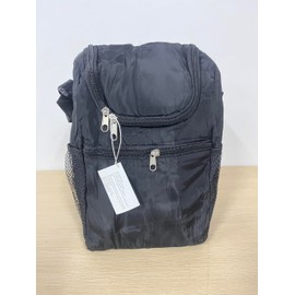 Nuogo 10 Pcs Insulated Lunch Bags for Men Women, Reusable Lunch Box Bulk, Black Lunch Bags with Zipper Adjustable Strap, Waterproof Thermal Cooler Bags for Work School Outdoor Camping Picnic Beach