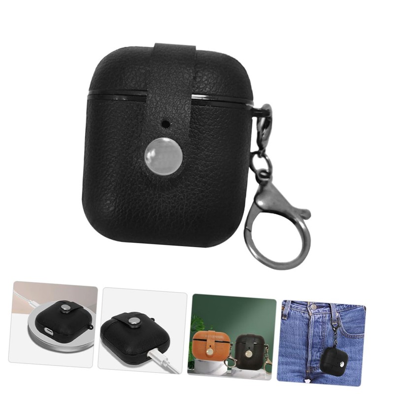TEHAUX Wireless Earphone Case PU Earphone Protector Compatible with Airpods