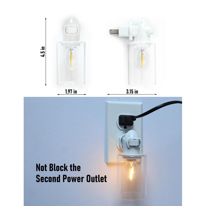 LOIWON Modern Plug in Night Light with On Off Switch,