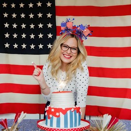 4th of July Headband - Red White Blue American Flag Headbands - Glitter Flag Patriotic Headband for 4th of July Outfits for Women - 4th of July Accessories Independence Day Party Props Decorations
