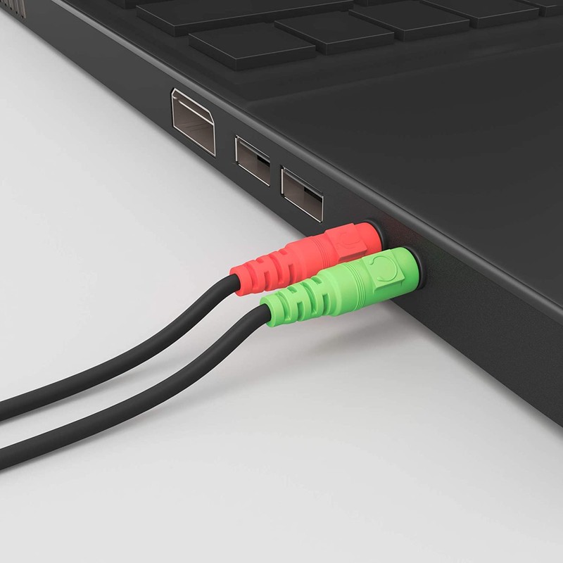 Mic + Audio Splitter for Computer 3.5mm Female to 2