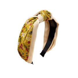 DILBABA Women's Fashion Headbands - Vintage Ethnic Style Wide Knot Hair Accessories For Women (7-Yellow, One Size)