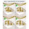 FORIOUS Brushed Gold Bathroom Faucets 3 Hole, Waterfall Square 8