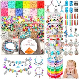 VASA NAMA 3100 Piezas Kit Para Hacer Pulseras De Abalorios Para Niñas, Kit de Fabricación de Joyas, Cuentas para Hacer Pulseras, Kit Artesanía Pulsera Manualidades Diy Set, Regalo De Vacaciones