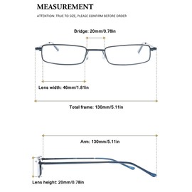 VEVESMUNDO Blue Light Blocking Reading Glasses Portable Metal Lightweight Compact Durable Travel Pocket Readers in tube case