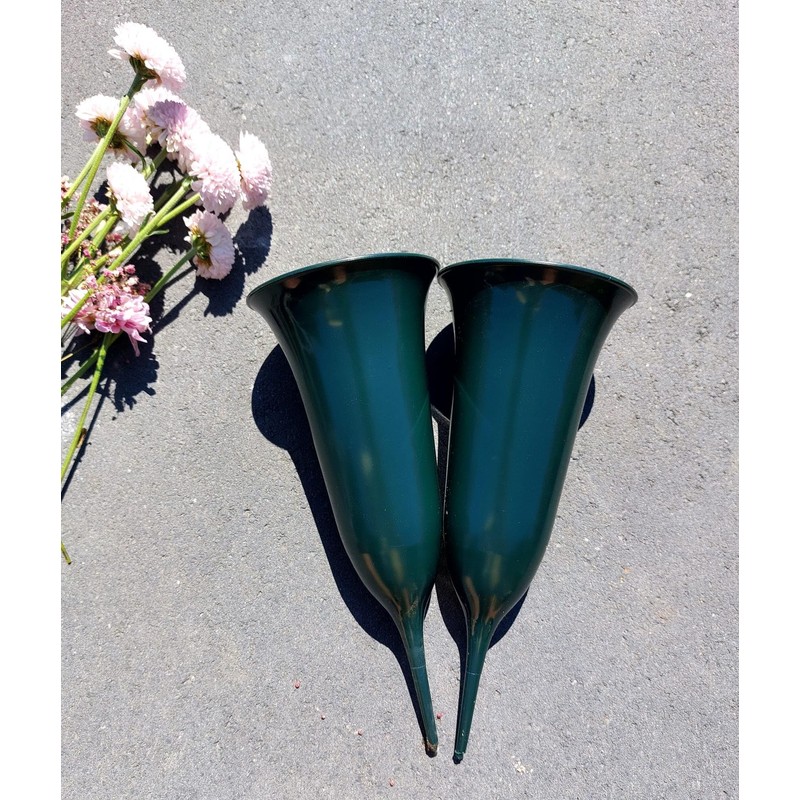 Flower Vase Set of 2 for Cemetery Grave Vase Tulip