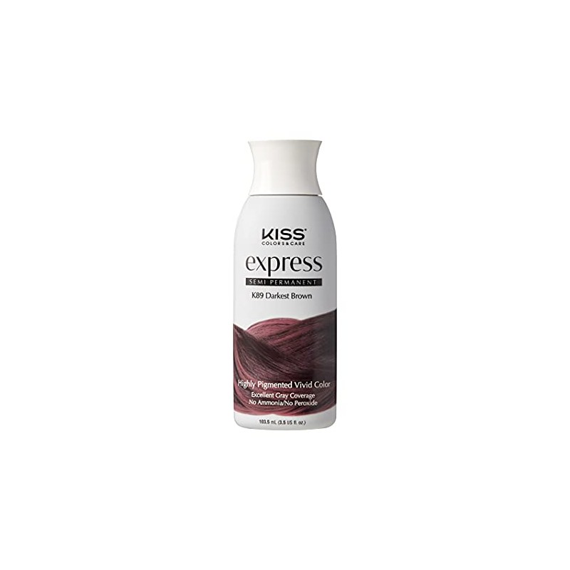 Kiss Express Color Semi- Permanent Darkest Brown 3.5oz by Kiss