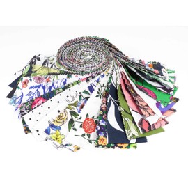 Soimoi 40Pcs Floral Print Cotton Precut Fabrics for Quilting Craft Strips 2.5x42inches Jelly Roll - Multicolor-CV