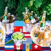 Runmeihe 3 Pack Plastic Rectangle International World Flag Table Cloth,