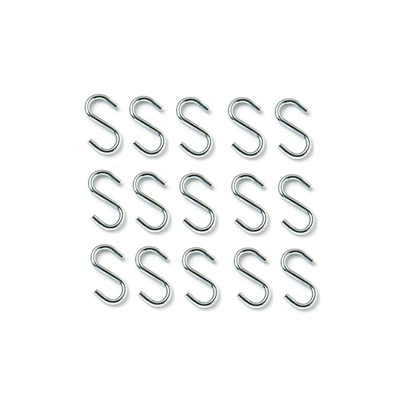 Merriway BH04903 (50 Pcs) Kitchen S-Hook Steel BZP 25mm 2.4mm