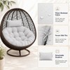 Water-Resistant Egg Chair Cushion Replacement, Light Grey, 47 x 47