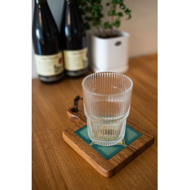 Portal Co., Ltd. Fall 2022 Trivet Pot Bed Pot Bed Pan Bed Wood Trivet Tile Wood Insulation Vintage Scandinavian Bohemia (Blue)