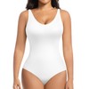 ONEW Shapewear Women's Body Shaper Tummy Control Shaping Bodysuits V-Neck