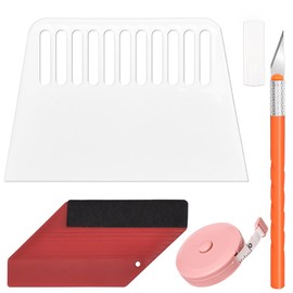 Fititem Wallpaper Tools Kit Smoothing Tool with Felt Squeegee Knife Tape Measure for Apply Contact Paper Peel and Stick Wallpaper Hanging Backsplash Car Wrap Vinyl Window Film Multi-Function