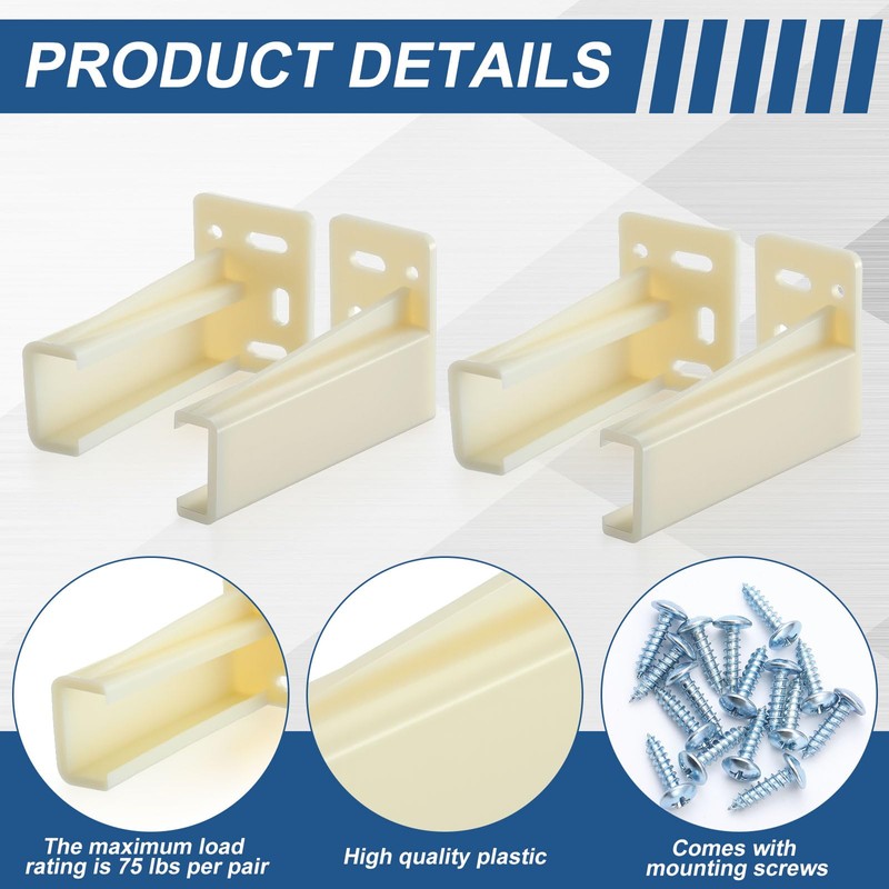 Chunful 2 Pair Rear Drawer Track Socket Back Plates Mounting
