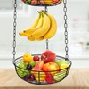 HULISEN 3 Tier Hanging Fruit Basket with Banana Hook, Heavy
