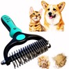 TQT Pet Grooming Brush - Double Sided Shedding and Dematting