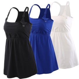 KUCI - Camiseta de maternidad para lactancia, Black+blue+white/3pack, L