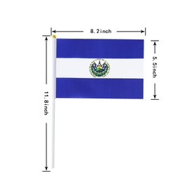 El Salvador Flag Salvadoran Hand Held Small Mini Stick Flags Decorations International Country World Flags For Party Festival Parades Parties Decor (20 pack) (El Salvador)
