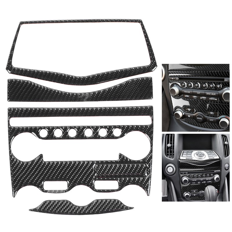 Console AC CD Panel Cover Carbon Fiber Conditioner Switch Decorative