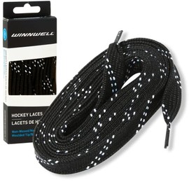 Winnwell Non Waxed Hockey Skate Laces - Ice Hockey & Roller Blade Skates Laces, Multiple Lace (Black/White, 72")