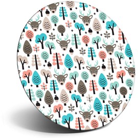 Destination Vinyl ltd Magnet for Refrigerator, Fridge - Cute Woodland Pattern Animals for Office, Cabinet and Whiteboard, Magnetic Stickers, 2298