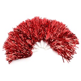 MAGT Cheerleader Pompoms, 6 Pieces Cheerleading Pom Poms Squad Cheer Sports Party Dance Costume Accessory (Red)