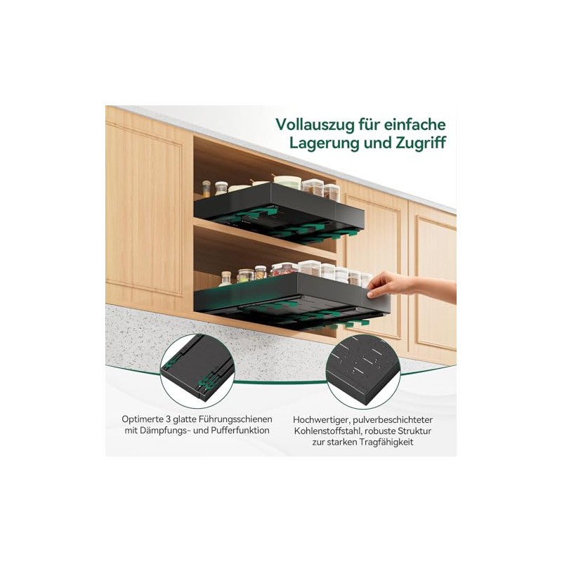 Warmiehomy Telescopic Drawer, Extendable Cupboard Organiser, Expandable Storage Space in
