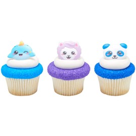 DecoPac Kawaii Characters Cupcake Rings - 24 pc Assorted