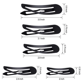 40 Piezas Broches para Cabello Pinzas con Broche de Metal Grande Pasadores Antideslizantes para Cabello, 3,5 Pulgadas, 3,1 Pulgadas, 2,8 Pulgadas, 2,4 Pulgadas, 2 Pulgadas (Negro)